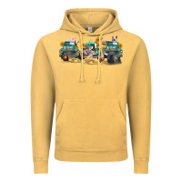 Vintage Mustard western farm trucks farm animals Vintage Hoodie - FaDigitalArtStudio