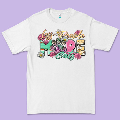 Less People More Cats Premium Tee Designed By Zillion Design Studio