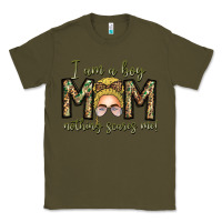 Army Green Iam Boy Mom Nothing Scares Me Classic Tee - CowhideDigitalArt