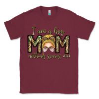 Burgundy Iam Boy Mom Nothing Scares Me Classic Tee - CowhideDigitalArt