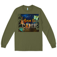 Army Green born to camp Long Sleeve Tee - NancyCooperArtShop