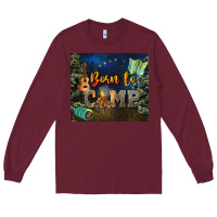 Burgundy born to camp Long Sleeve Tee - NancyCooperArtShop