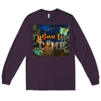 Plum born to camp Long Sleeve Tee - NancyCooperArtShop