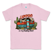 Bubblegum Pink camping is my happy place Classic Tee - JahusDesignShop