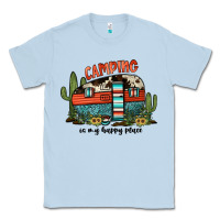 Dusty Blue camping is my happy place Classic Tee - JahusDesignShop