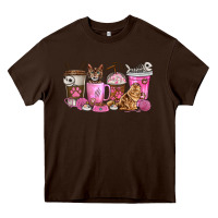 Chocolate Brown cat coffee cups Heavy Core Tee - texasbilliewilder