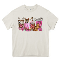 Cream cat coffee cups Heavy Core Tee - texasbilliewilder
