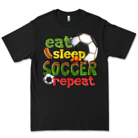Black eat sleep soccer repeat Premium Tee - texasbilliewilder