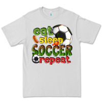 Dove Grey eat sleep soccer repeat Premium Tee - texasbilliewilder