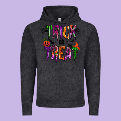 Trick Or Treat Vintage Hoodie Designed By Racoondesign