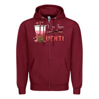 Burgundy v is for valentine venti Zipper Hoodie - MaliasSmallBusiness
