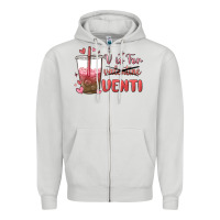 Dove Grey v is for valentine venti Zipper Hoodie - MaliasSmallBusiness