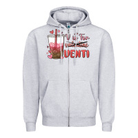 Heather Grey v is for valentine venti Zipper Hoodie - MaliasSmallBusiness