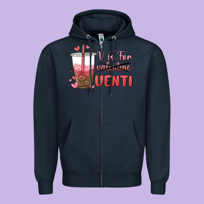 V Is For Valentine Venti Zipper Hoodie Designed By Maliassmallbusiness