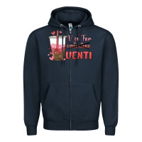 Navy v is for valentine venti Zipper Hoodie - MaliasSmallBusiness