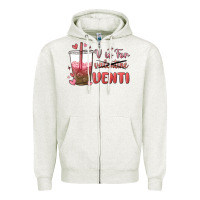 Oatmeal Heather v is for valentine venti Zipper Hoodie - MaliasSmallBusiness