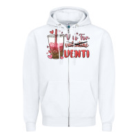 White v is for valentine venti Zipper Hoodie - MaliasSmallBusiness