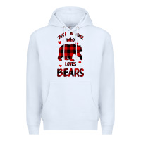 White Just A Girl Who Loves Bears Premium Hoodie - Bettercallsaul
