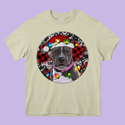 Pitbull And Buffalo Plaid Heavy Core Tee Designed By Ranaportraitstore