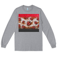 Heather Grey ladybug tumbler Long Sleeve Tee - BarkalooDesign