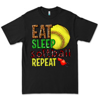 Black eat sleep softball repeat Premium Tee - texasbilliewilder