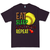 Plum eat sleep softball repeat Premium Tee - texasbilliewilder