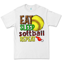 White eat sleep softball repeat Premium Tee - texasbilliewilder