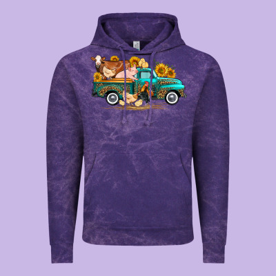 Western Farm Truck Farm Animals Vintage Hoodie Designed By Fadigitalartstudio