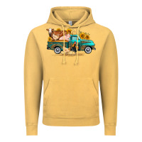 Vintage Mustard western farm truck farm animals Vintage Hoodie - FaDigitalArtStudio