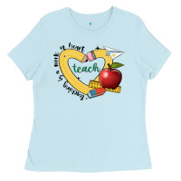 Baby Blue teaching is a work of heart Ladies Tee - JahusDesignShop