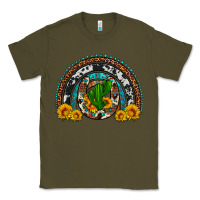 Army Green cactus sunflower horseshoe rainbow Classic Tee - Artiststas