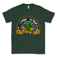 Sports Green cactus sunflower horseshoe rainbow Classic Tee - Artiststas