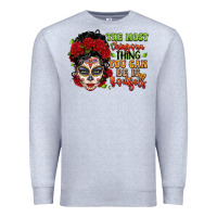 Heather Grey the most chingona thing you can be is yourself sug Premium Sweatshirt - LillyAllenDesigns