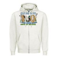 Oatmeal Heather flying into 100 days of school Zipper Hoodie - MaliasSmallBusiness