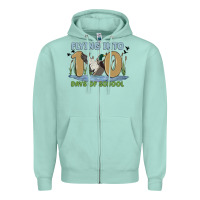 Seafoam flying into 100 days of school Zipper Hoodie - MaliasSmallBusiness