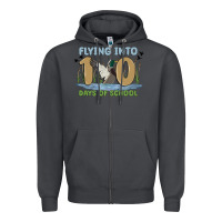 Smoke flying into 100 days of school Zipper Hoodie - MaliasSmallBusiness