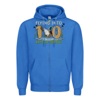 True Royal flying into 100 days of school Zipper Hoodie - MaliasSmallBusiness