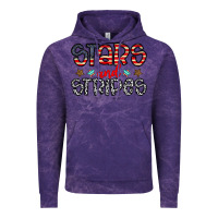 Cloud Purple stars and stripes Vintage Hoodie - CowhideDigitalArt