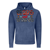 Vintage Denim stars and stripes Vintage Hoodie - CowhideDigitalArt