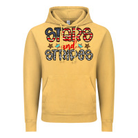 Vintage Mustard stars and stripes Vintage Hoodie - CowhideDigitalArt