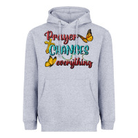 Heather Grey Prayer Changes Everything Heavyweight Hoodie - BundleAndBundleShop