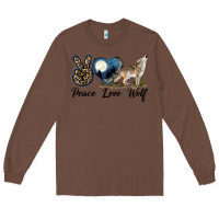 Chestnut Peace Love Wolf Long Sleeve Tee - LillyAllenDesigns