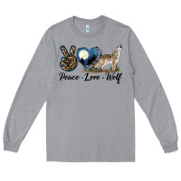 Heather Grey Peace Love Wolf Long Sleeve Tee - LillyAllenDesigns
