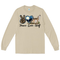 Mushroom Peace Love Wolf Long Sleeve Tee - LillyAllenDesigns