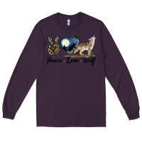 Plum Peace Love Wolf Long Sleeve Tee - LillyAllenDesigns