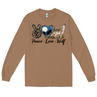 Toasted Coconut Peace Love Wolf Long Sleeve Tee - LillyAllenDesigns