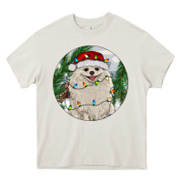 Cream Pomeranian And Farm Heavy Core Tee - RanaPortraitStore