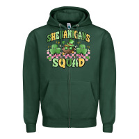 Sports Green shenanigans squad Zipper Hoodie - MaliasSmallBusiness