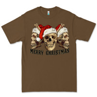 Cacao Merry Christmas Skulls Premium Tee - RanaPortraitStore