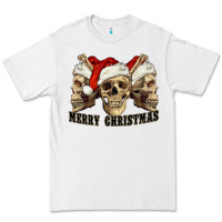 White Merry Christmas Skulls Premium Tee - RanaPortraitStore